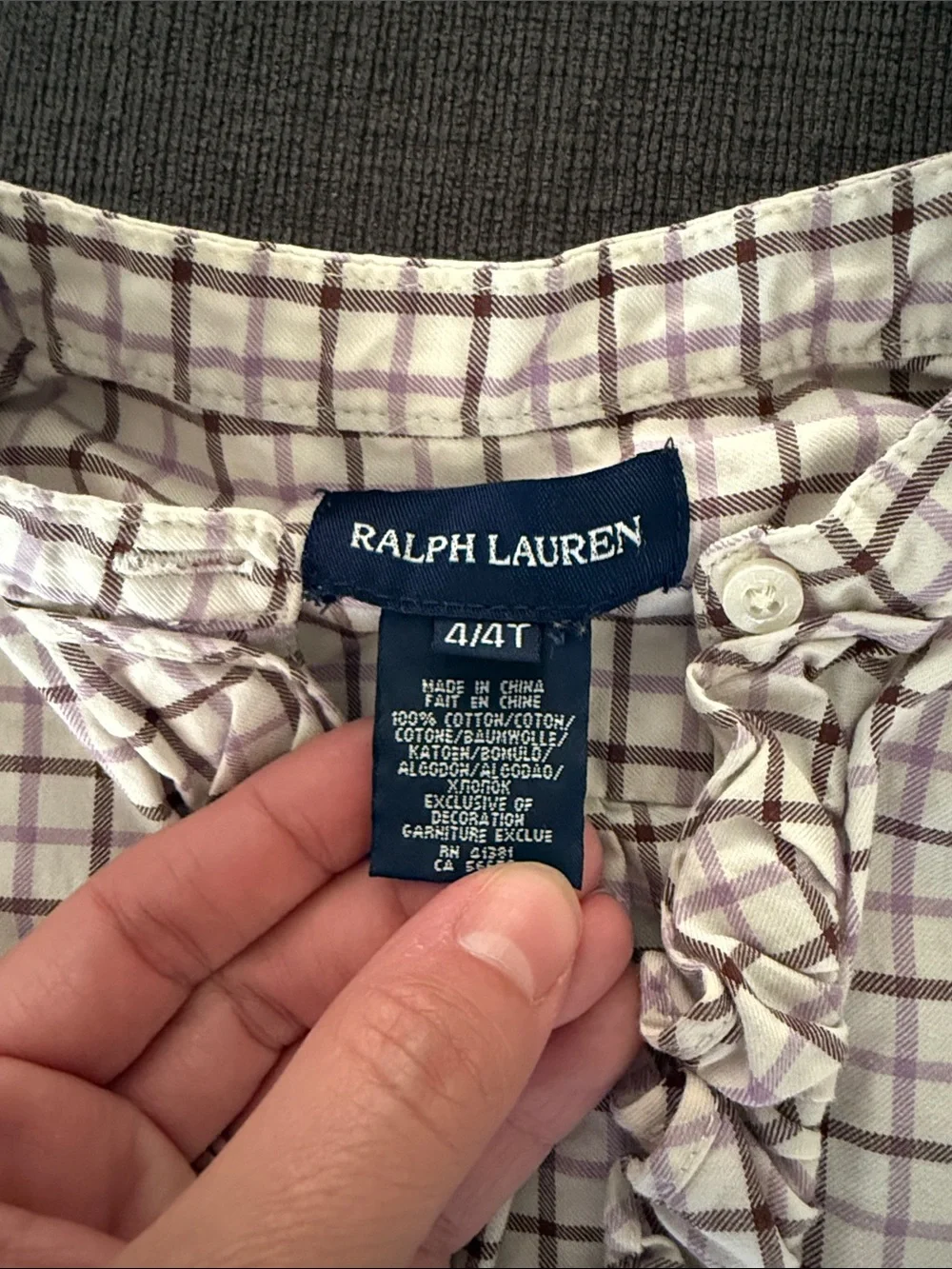 Ralph Lauren Girls' Blue Polo-Style Button Dress Bundle size 4T